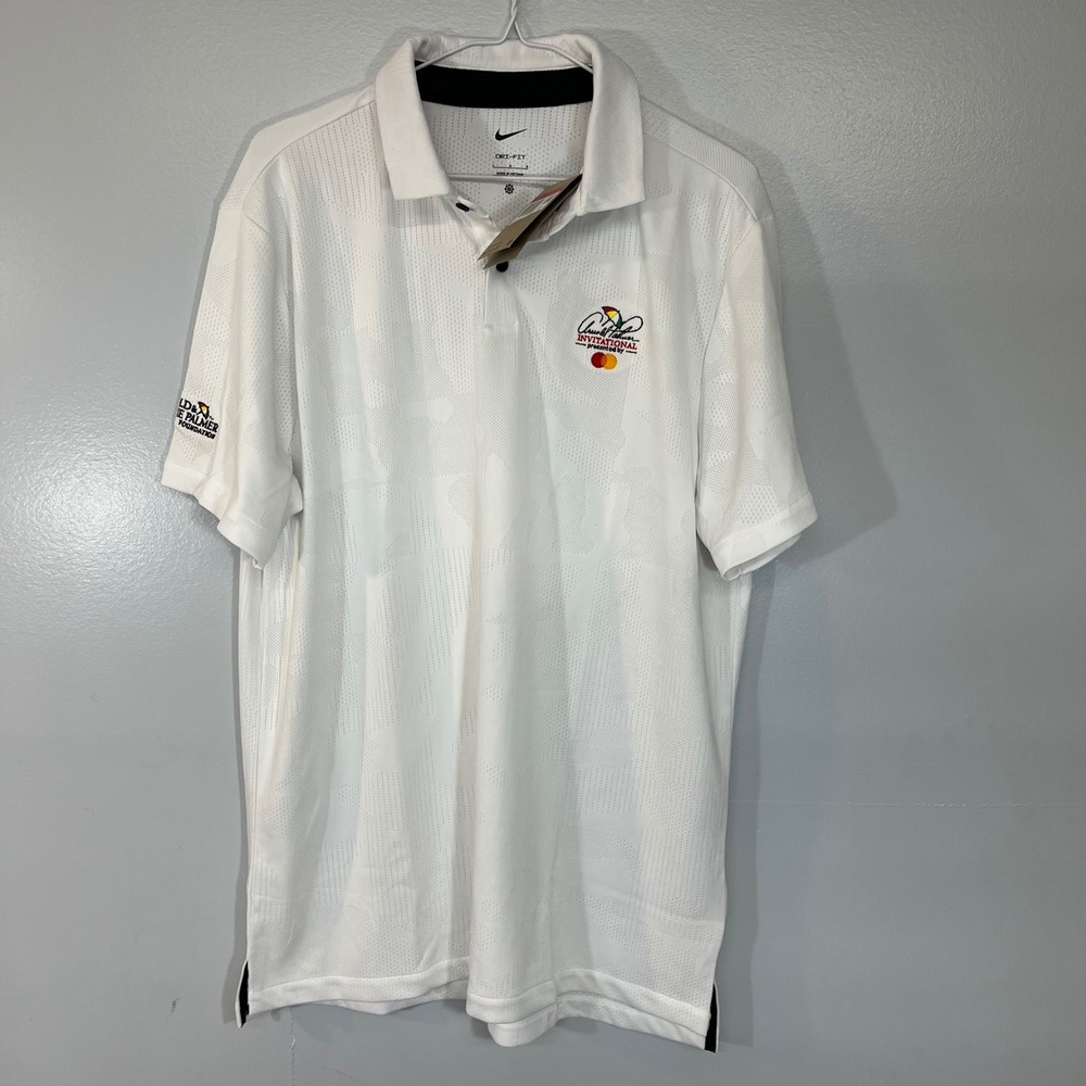 Nike Dri-FIT Arnold Palmer Invitational Golf Polo Shirt White Camo Mens Large L